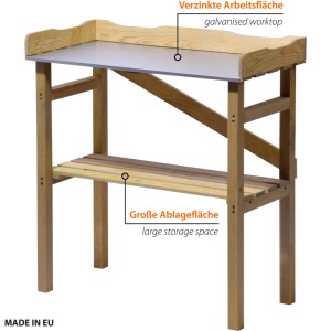Robuster Pflanztisch aus imprägniertem Kiefernholz FSC®