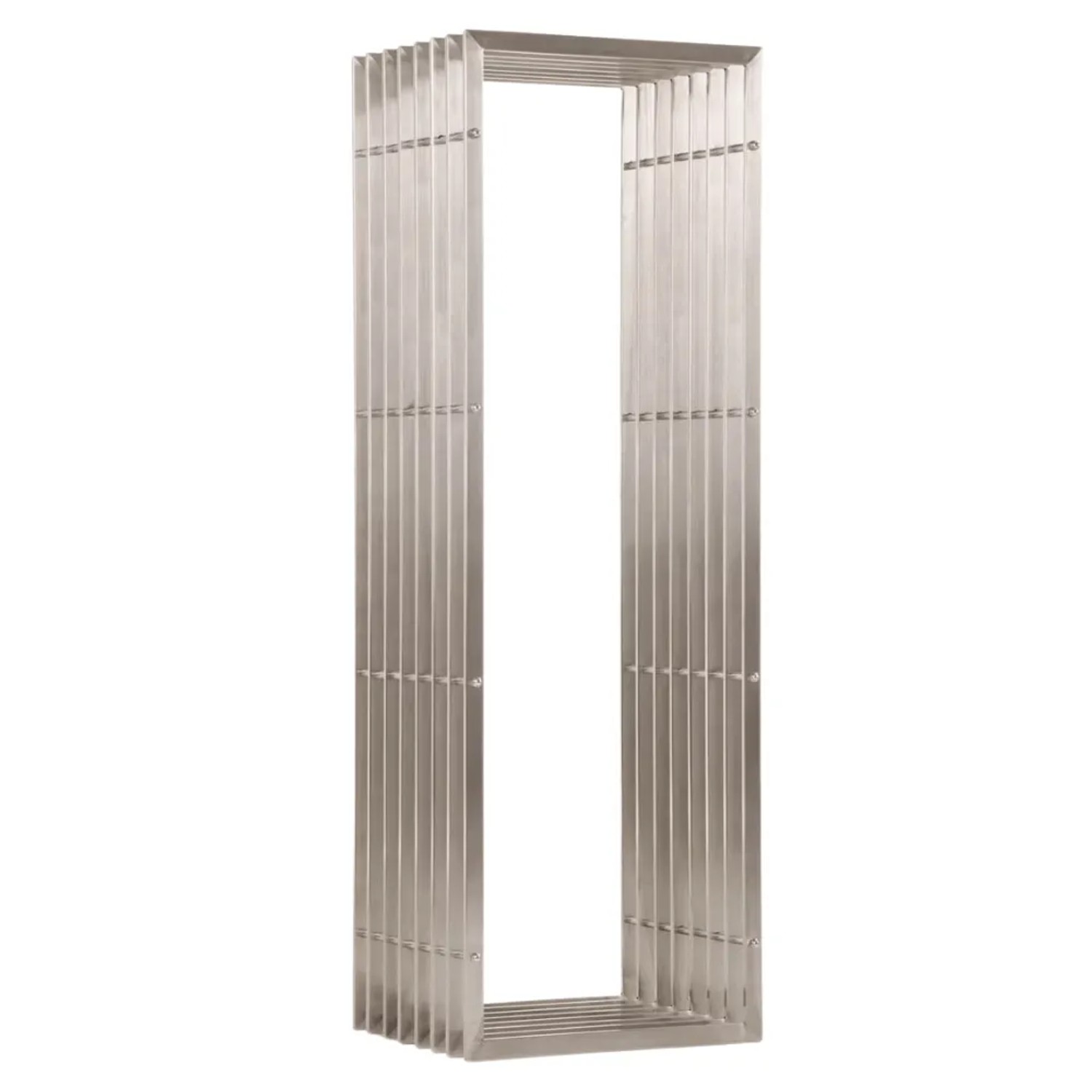 DELUKE Kaminholzregal Metall PREMIUM Innen Und Aussen Edelstahl Brennholzregal Innen Kaminholzständer Feuerholzregal 40x50x150cm