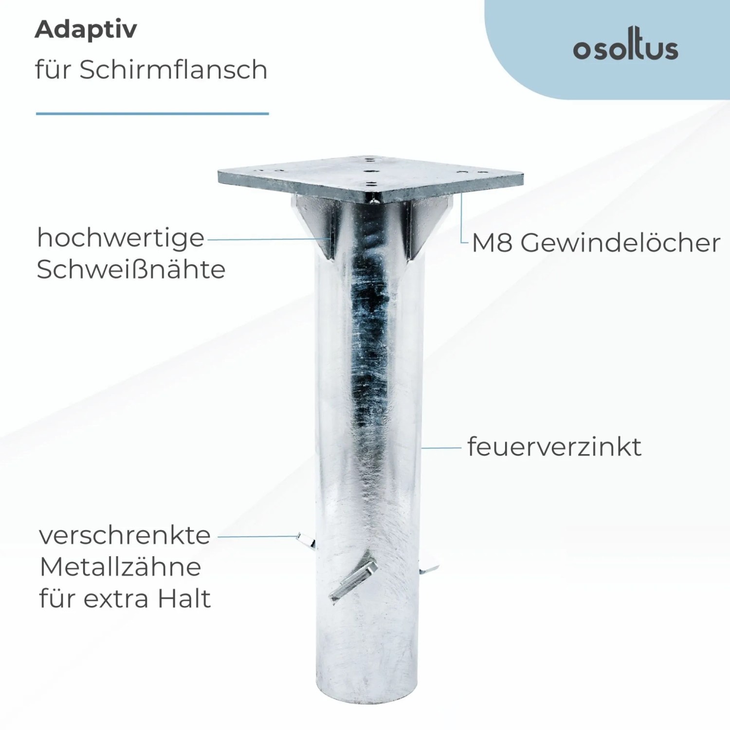 osoltus Einbetonier Bodenanker Bodenhülse für Ampelschirm Verzinkt_7