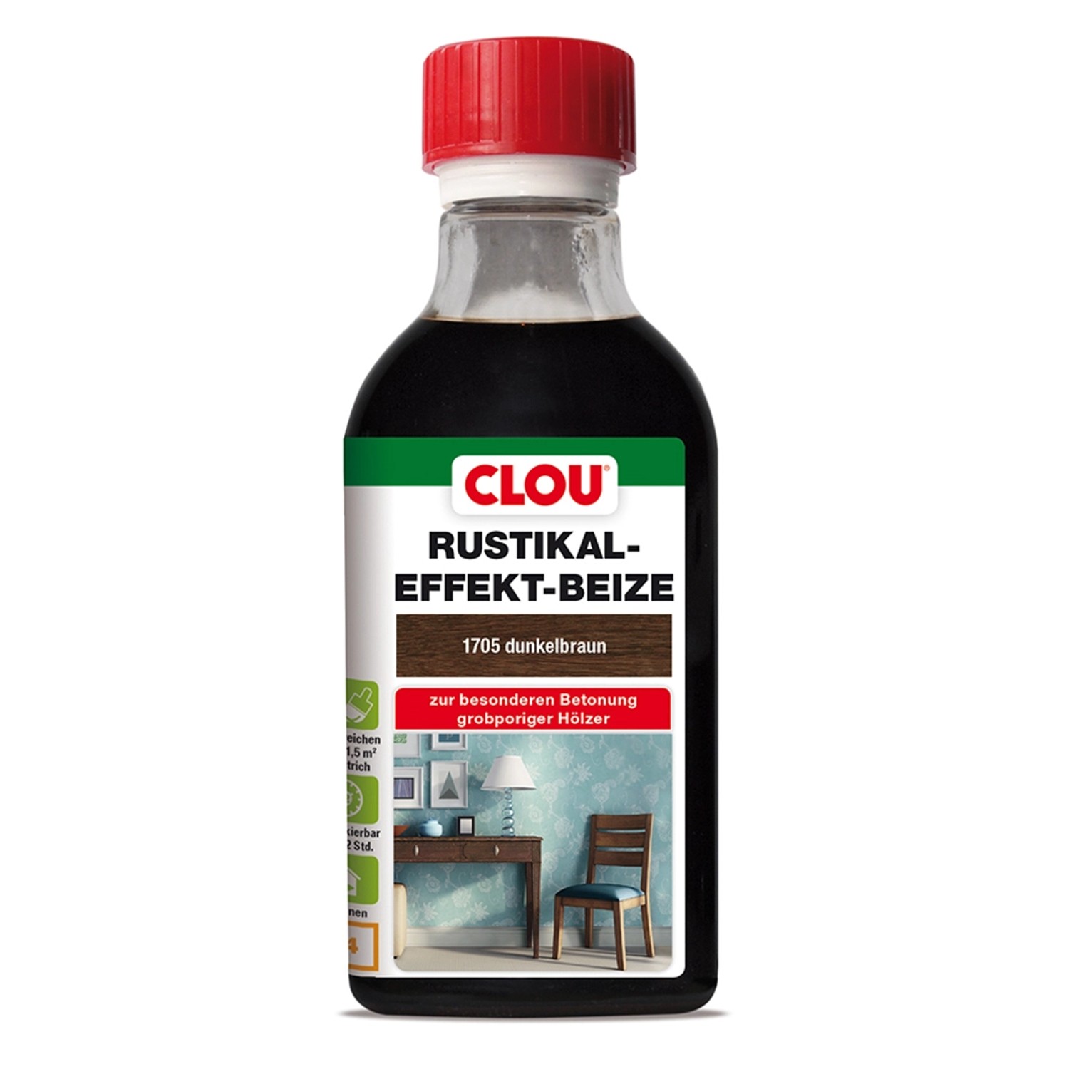 Clou Rustikaleffekt-Beize Dunkelbraun 250 ml
