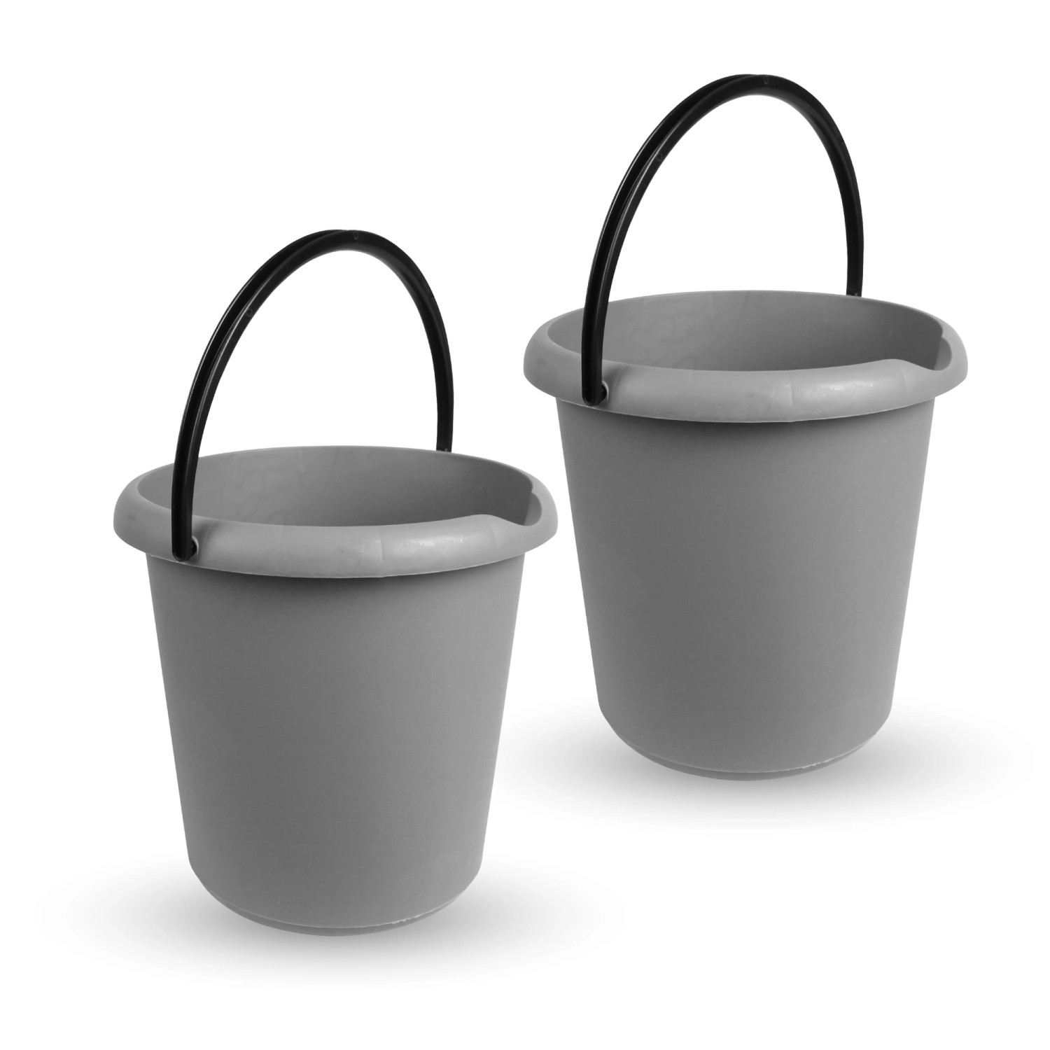 ProHome Eimer 5 Liter Kunststoffbügel Anthrazit 2er Pack