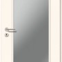 Weiße Zimmertür mit Glaseinsatz, CPL-Oberfläche, ähnl. RAL 9010, Rechtsanschlag.