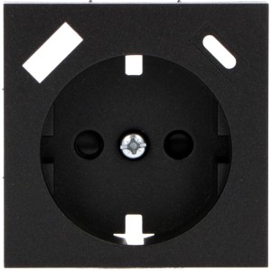 Schwarzer ProCharge Steckdoseneinsatz mit USB-A und USB-C Anschluss.