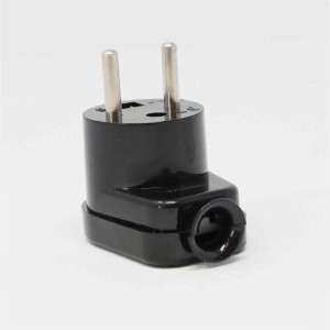 world-trading-net Schutzkontakt Winkel-Stecker WTN-I Schwarz 2P+Z