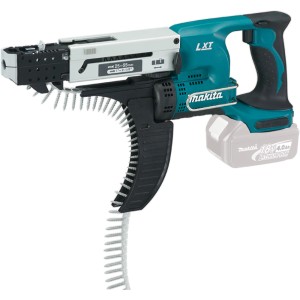 Makita DFR550Z 18V Magazinschrauber für Trockenbau mit Schraubenband.