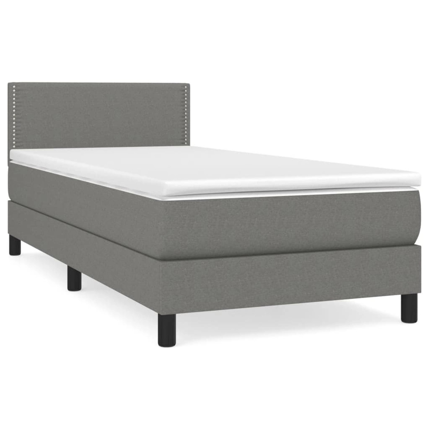 vidaXL Boxspringbett mit Matratze Dunkelgrau 90x200 cm Stoff1379338 günstig online kaufen