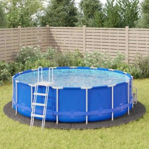 vidaXL Pool-Bodentuch Hellgrau Ø500 cm Polyester Geotextil 94221