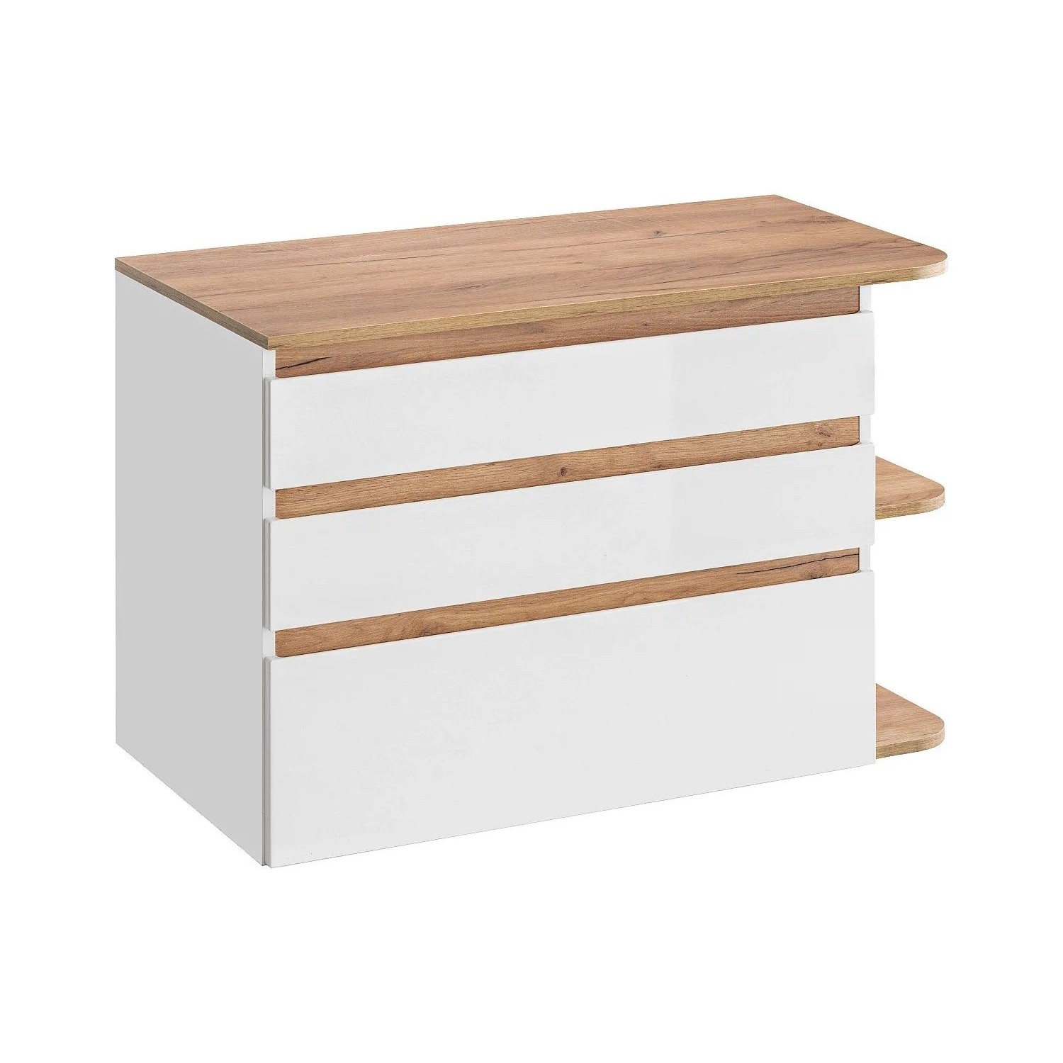 Vente-unique Waschbeckenunterschrank Anida Naturfarben Hell  Weiß 94 cm