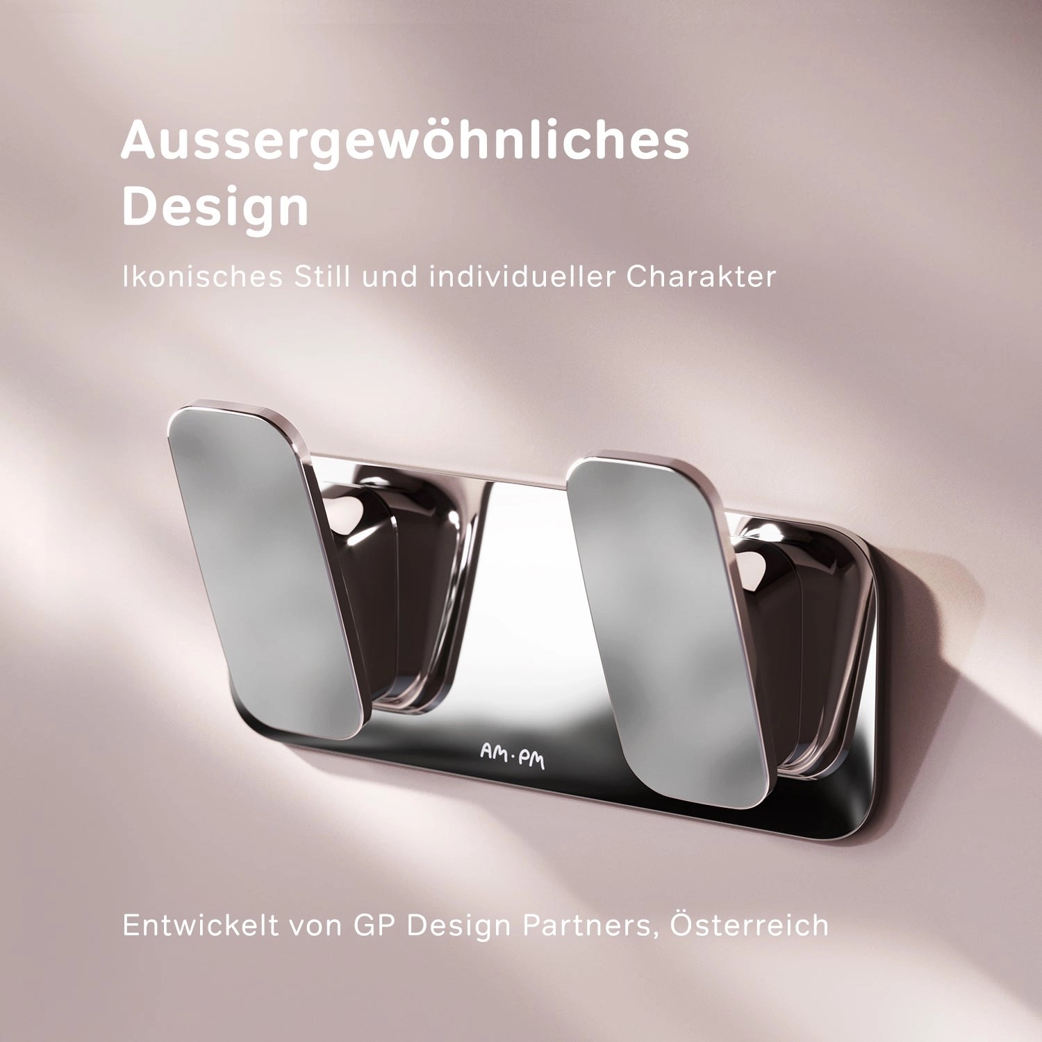 AM.PM Doppelhaken Inspire V2.0 Chrom für Handtücher im Bad.