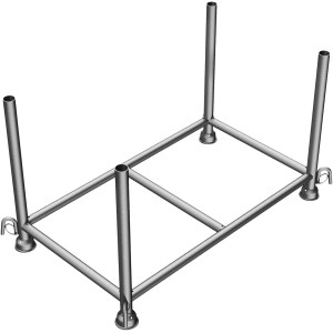 Feuerverzinkte Schake Stapelpalette, 1,3x0,7x0,7m, für Baugeräte und Lagertechnik.
