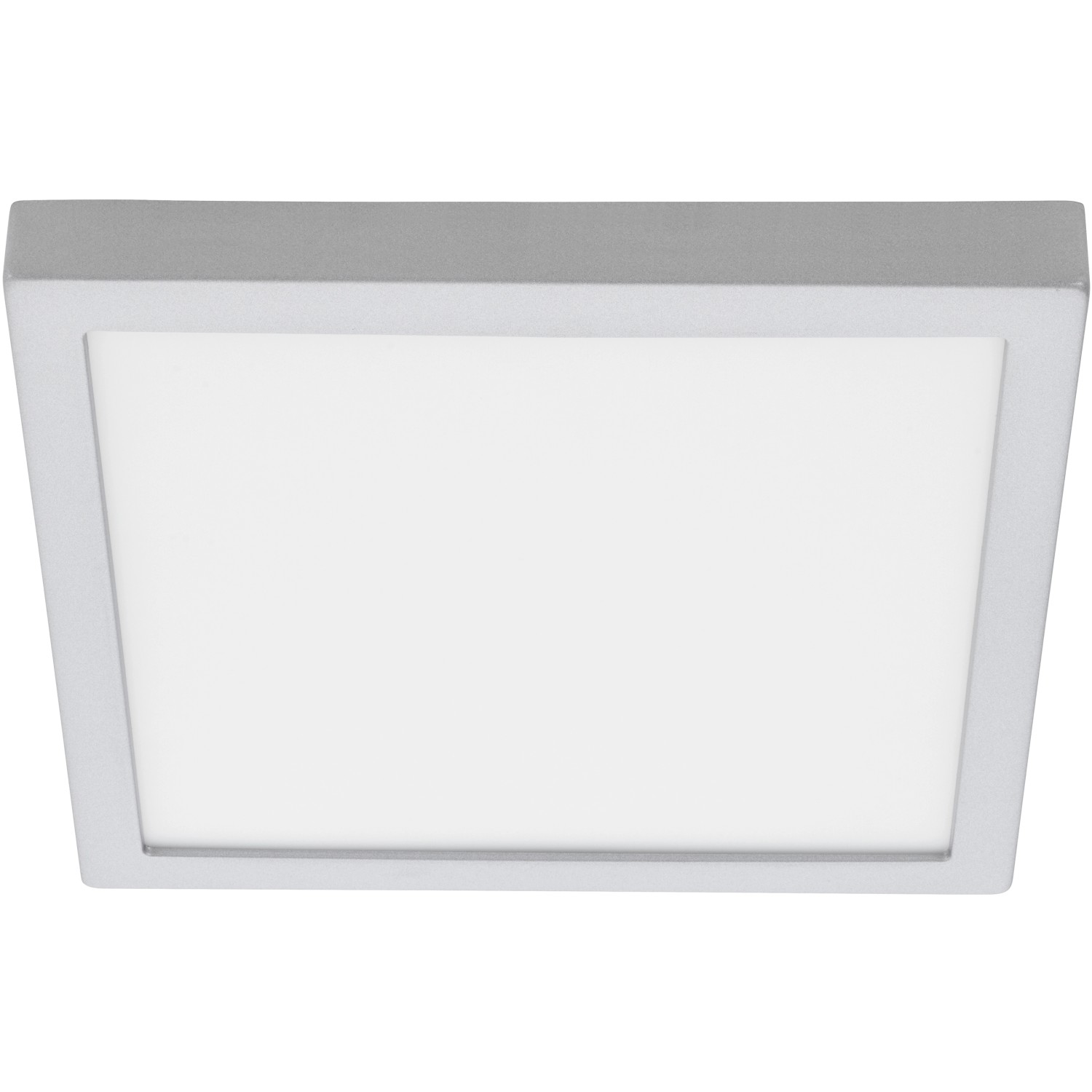 Quadratische Briloner LED Deckenleuchte, Chrom matt, 30x30 cm, warmweißes Licht.