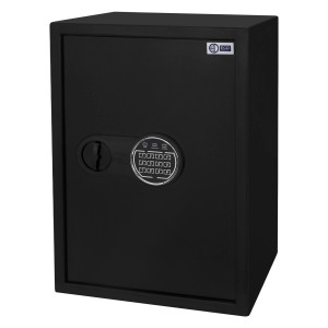 Schwarzer, feuerfester ECD Germany Safe Tresor (43L) mit digitaler Tastatur.