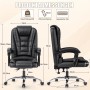 Schwarzer, ergonomischer Rattantree Bürostuhl mit hoher Rückenlehne und verstellbarer Höhe.