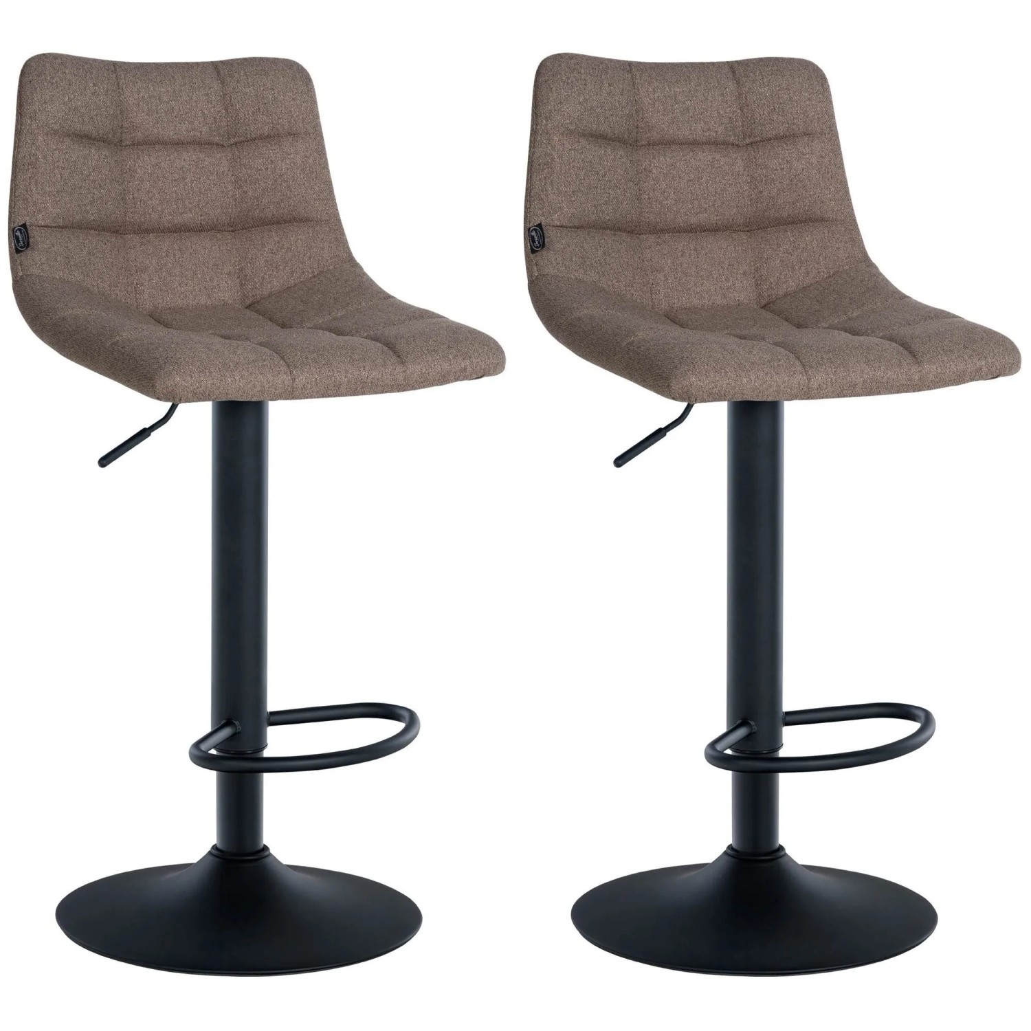 CLP 2er Set Barhocker Jerry Stoff Taupe/Schwarz