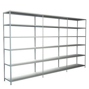 Weißes Schulte Steckregal mit 18 Böden, 230x260x35 cm, ideal für Lagerung und Ordnung.