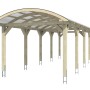 Skan Holz Carport Franken mit Bogendach, Leimholz natur, Doppelstegplatten klar.