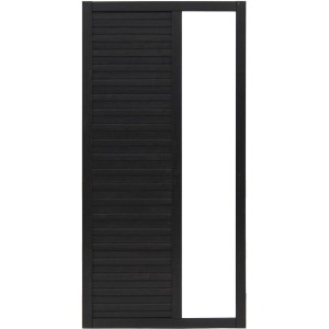 Anthrazitfarbener Sichtschutzzaun Duo, 180x90 cm, mit integrierter PVC-Scheibe.