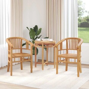 vidaXL Gartenstühle 2 Stk Braun 63 x 58 x 89 cm Teak-Massivholz 42008383
