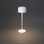 Weiße Konstsmide LED Tischleuchte Lille, 36 cm hoch, für Innen und Außen. Dekorative Außenleuchte.