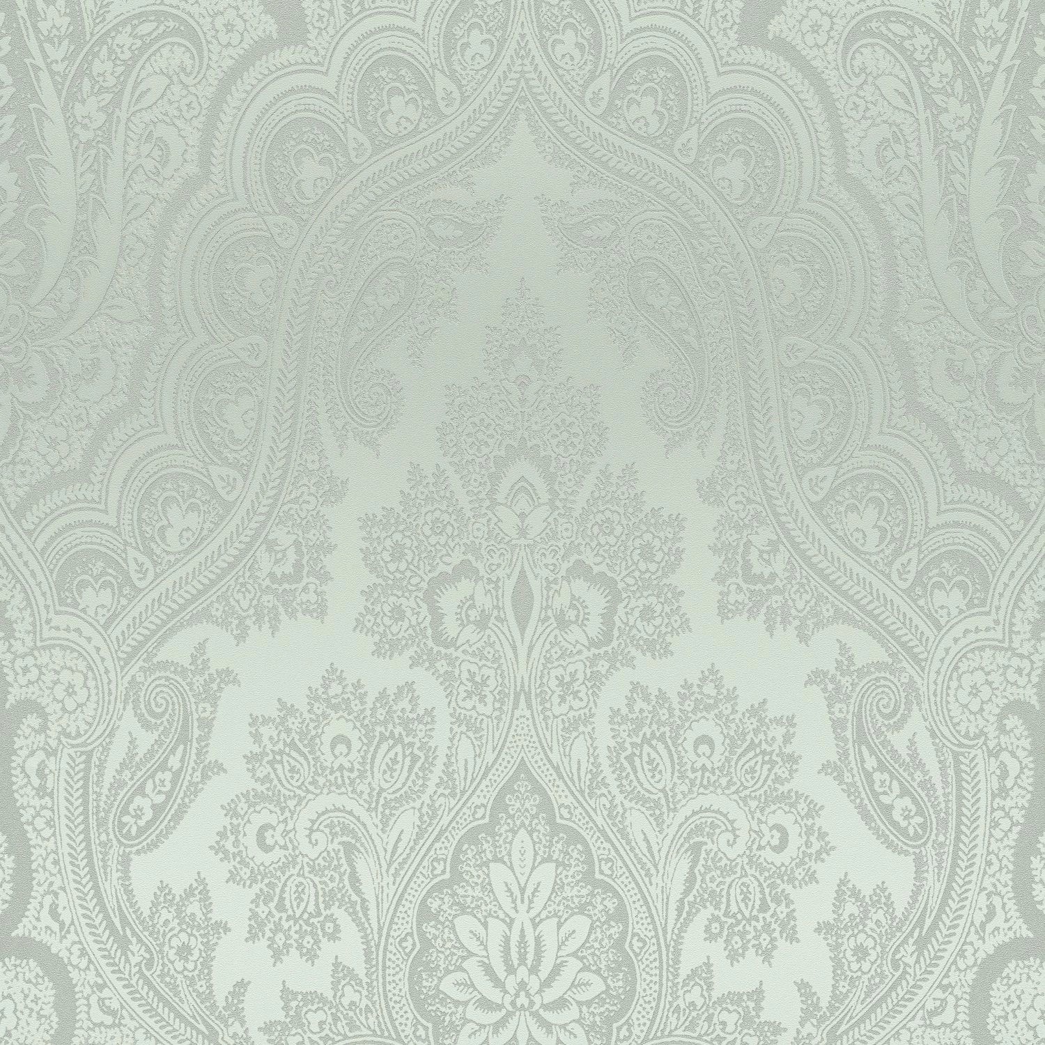 PROFHOME 387081-GU Barock Tapete Paisley glitzernd Grün Silber minz-Grün 0, günstig online kaufen