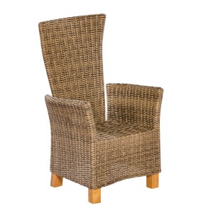 Merxx Toskana Hochlehner Gartenstuhl 2er-Set aus Kunststoffgeflecht und Akazienholz.