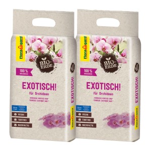 2er-Pack Floragard Bio-Orchideenerde Exotisch, torffreie Spezialerde für Orchideen.