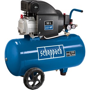 Scheppach HC54 Kompressor mit 50 l Kessel, 8 bar Druck, blau.