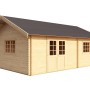Lasita Maja Gartenhaus Caroline Set, naturbelassenes Holz mit Fenster und Doppeltür.