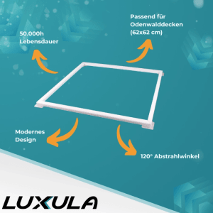 LUXULA LED Leuchtrahmen Panel 62x62cm 40W 4000lm UGR22 Rasterdeckenleuchte 4000K Neutralweiß Flache Deckenleuchte