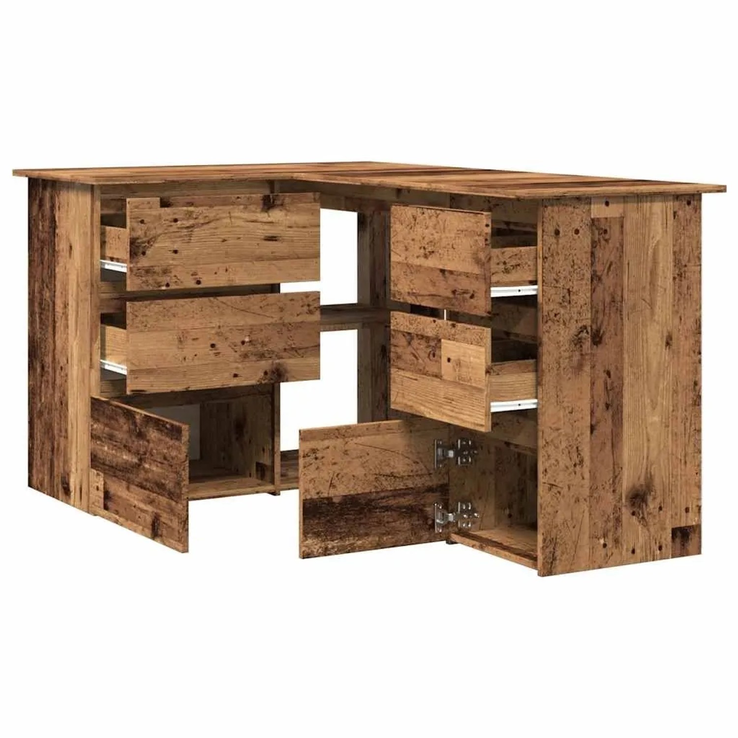 vidaXL Eckschreibtisch Altholz-Optik 145x100x76 cm Holzwerkstoff 855962_5