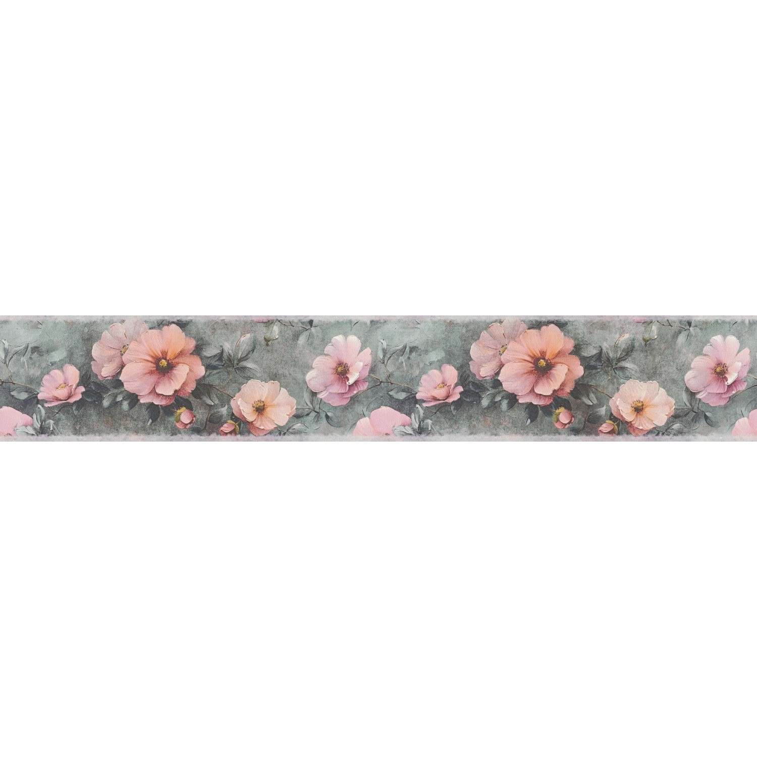 A.S. Création Selbstklebende Bordüre mit Blumen in Grau Rosa 5 m x 0,10 m günstig online kaufen