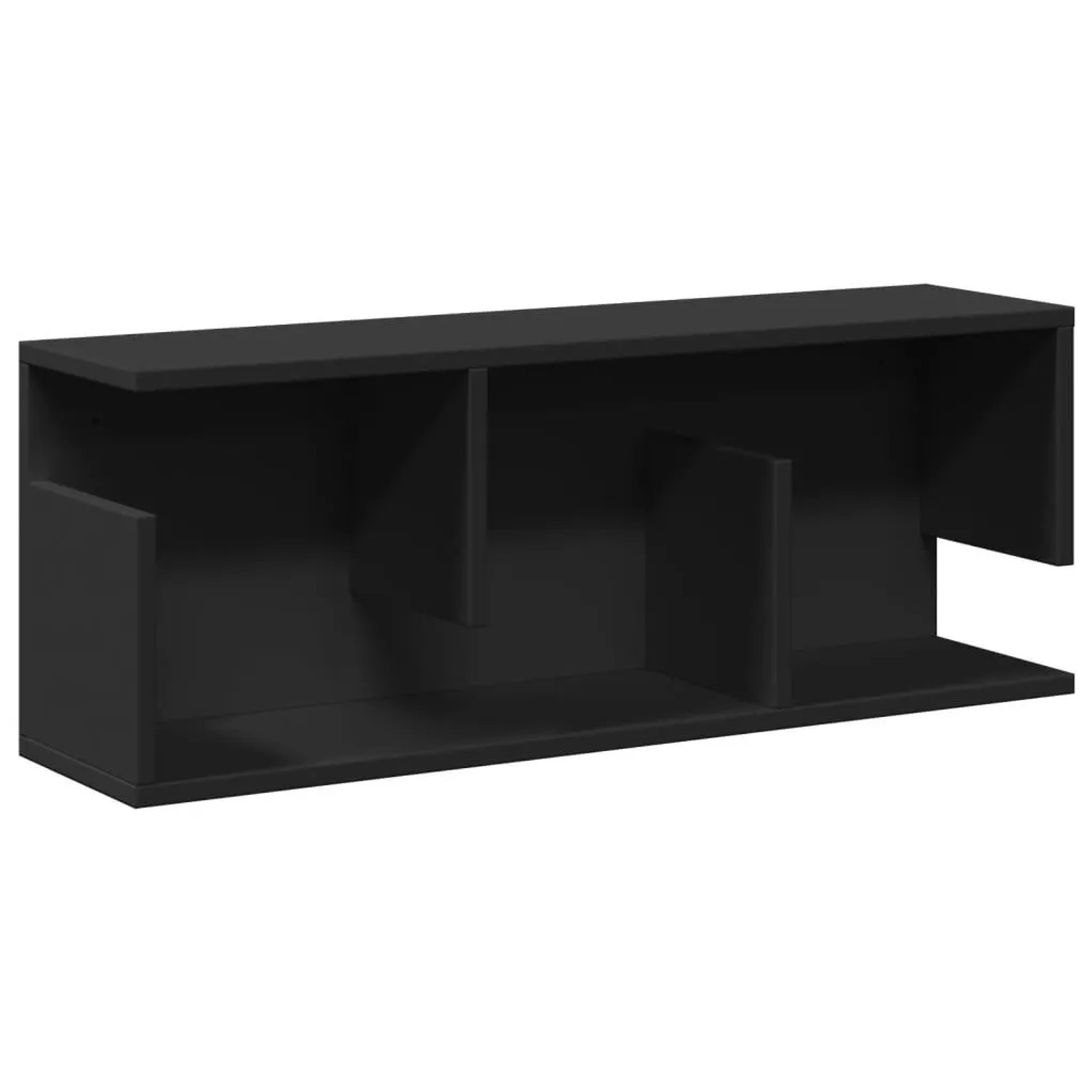 vidaXL Wandschrank 80x20x30 cm Schwarz Holzwerkstoff 854833