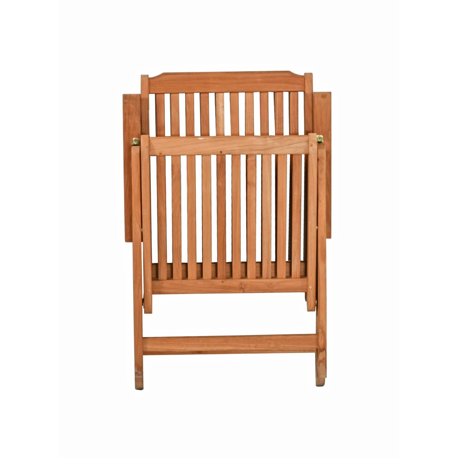 DELUKE Gartenstuhl MARA, Teak, 5-fach verstellbar, dunkelbraun, Ansicht von hinten.