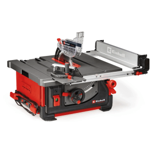 Einhell Tischkreissäge TP-CC 10 T, rot-schwarz, mit Schiebetisch und Parallelanschlag für präzise Holzzuschnitte.