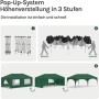 Grüner WOLTU Pavillon 3x6m: Pop-Up-Aufbau, höhenverstellbar, flexible Seitenwände. Schnelle Montage.