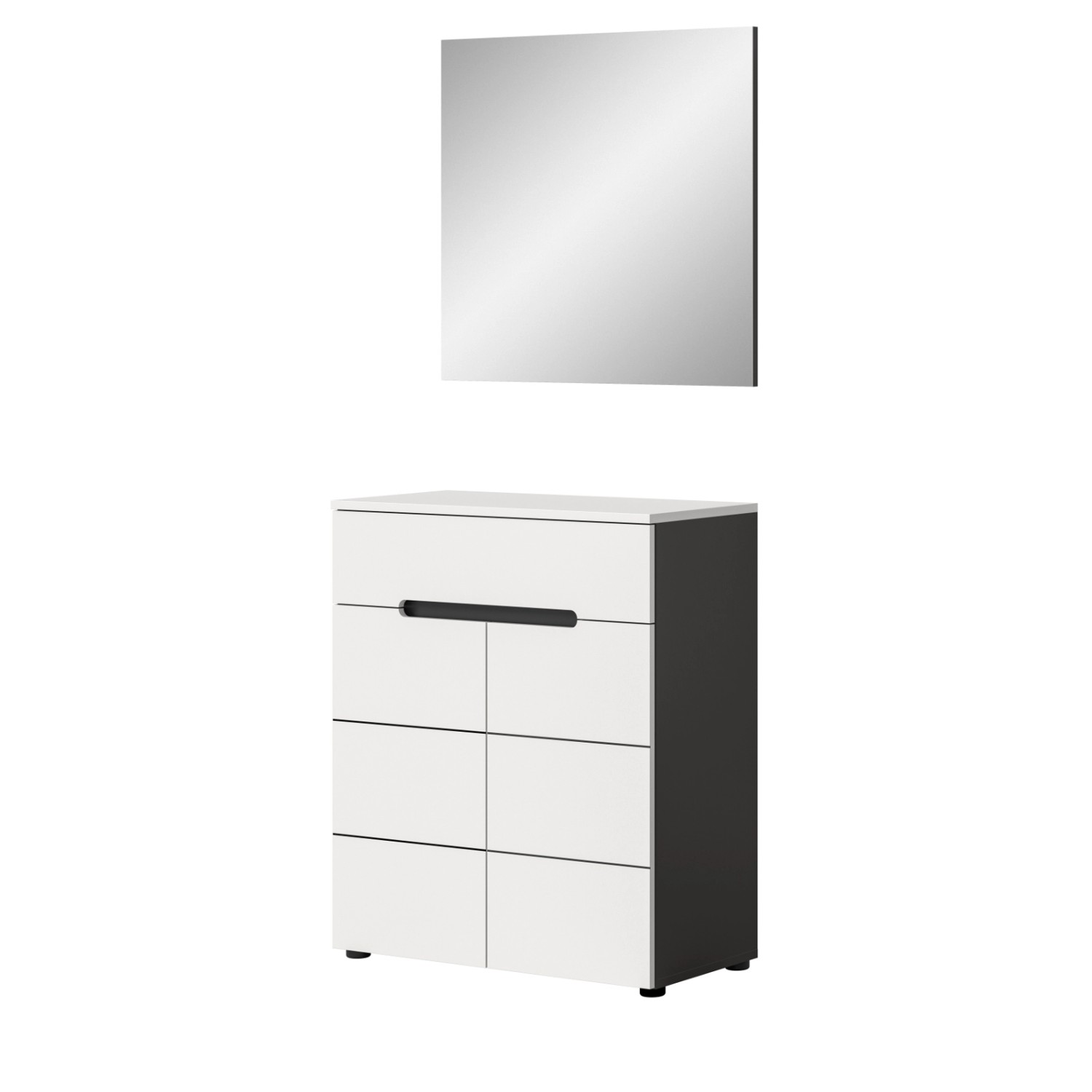 Inn.Furn Garderoben-Set 2-teilig in Weiß und Grau 80 cm Cooper günstig online kaufen