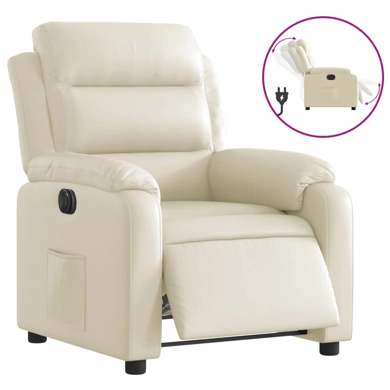 vidaXL Relaxsessel Elektrisch Creme Kunstleder 3205029 günstig online kaufen
