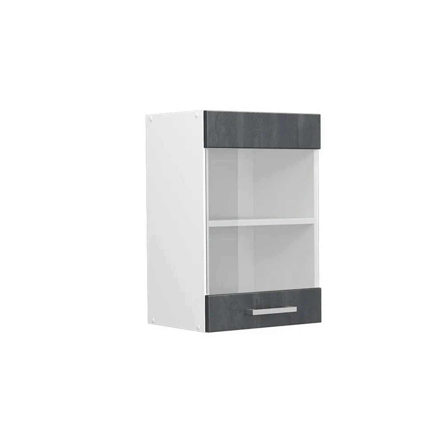 Vicco Küchenglasschrank R-Line Glashängeschrank Schwarz Beton Weiß 40 cm