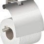 Spirella Toilettenpapierhalter Nyo-Steel Brushed mit Deckel, Edelstahl gebürstet.