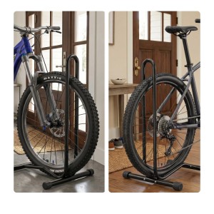 Relaxdays Fahrradständer Stahl Schwarz Rutschfest für 29 Zoll 72,5 cm x 41 cm x 44,5 cm
