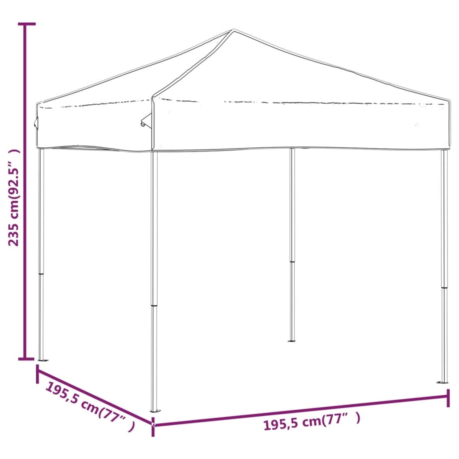 vidaXL Faltbares Partyzelt, 2x2 m, Taupe. Ideal für Gartenpartys und Feste im Freien.