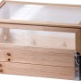 Frühbeet Pflanzbeet mit Untersatz Größe L aus Kiefernholz und Polycarbonat-Aufsatz.