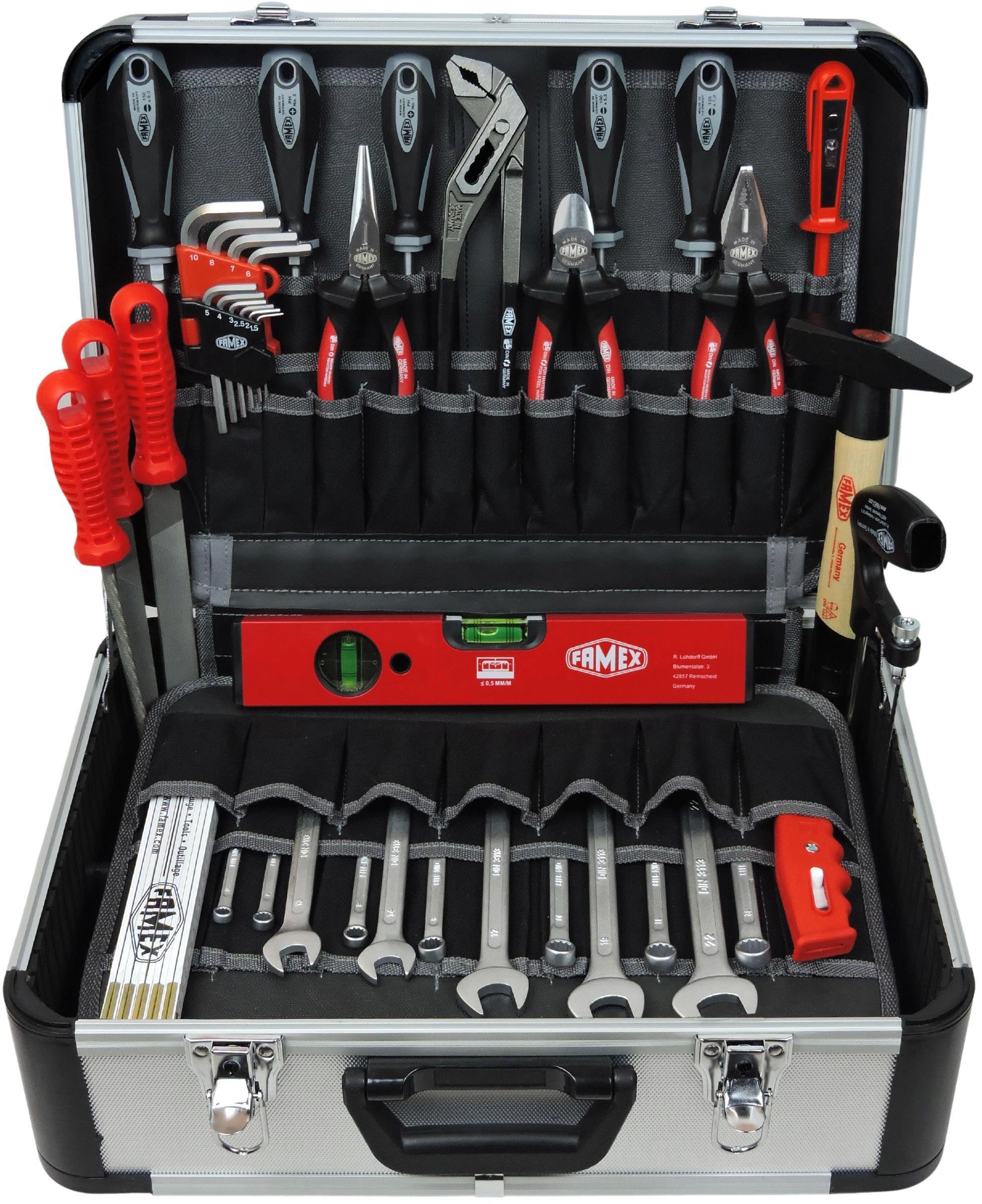Famex Alu Werkzeugkoffer 429-88 gefüllt mit Werkzeug kaufen bei OBI