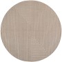 Beiger, runder Ayyildiz Kurzflorteppich Nova mit abstraktem Linienmuster, Ø 120 cm.