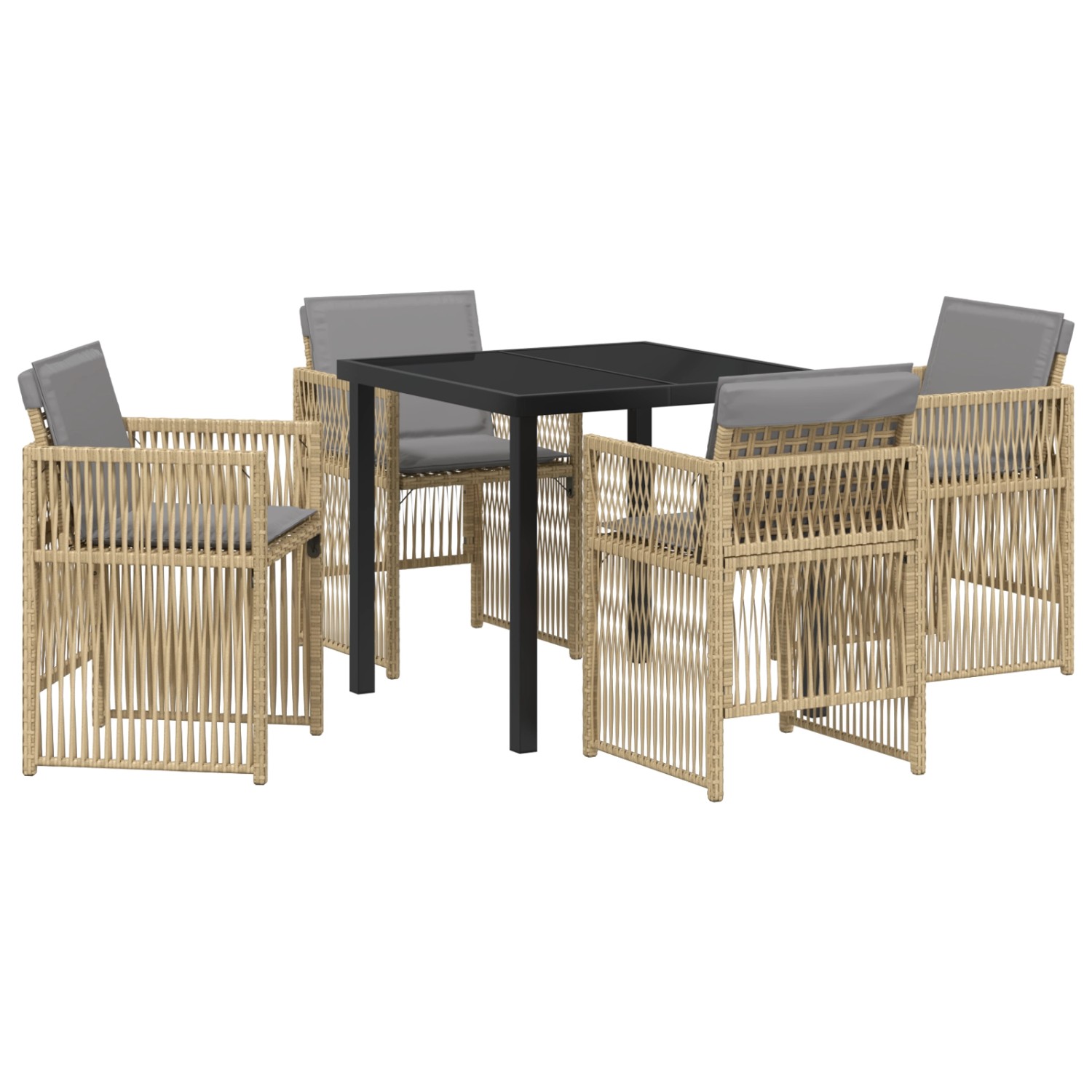 vidaXL Garten Essgruppe 5-Tlg Beige Poly Rattan 3380669 günstig online kaufen
