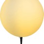 Weiße Globo Kugelleuchte TOULA mit Erdspieß für den Garten.