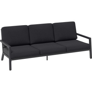 Lounge-Gruppe Springtown: 3-Sitzer Sofa, Aluminium, schwarz-dunkelgrau, Gartenmöbel.