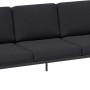 Lounge-Gruppe Springtown: 3-Sitzer Sofa, Aluminium, schwarz-dunkelgrau, Gartenmöbel.