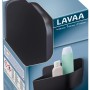 Tesa Lavaa Duschkorb Small in Schwarz, Eck-Design zur Wandmontage ohne Bohren.