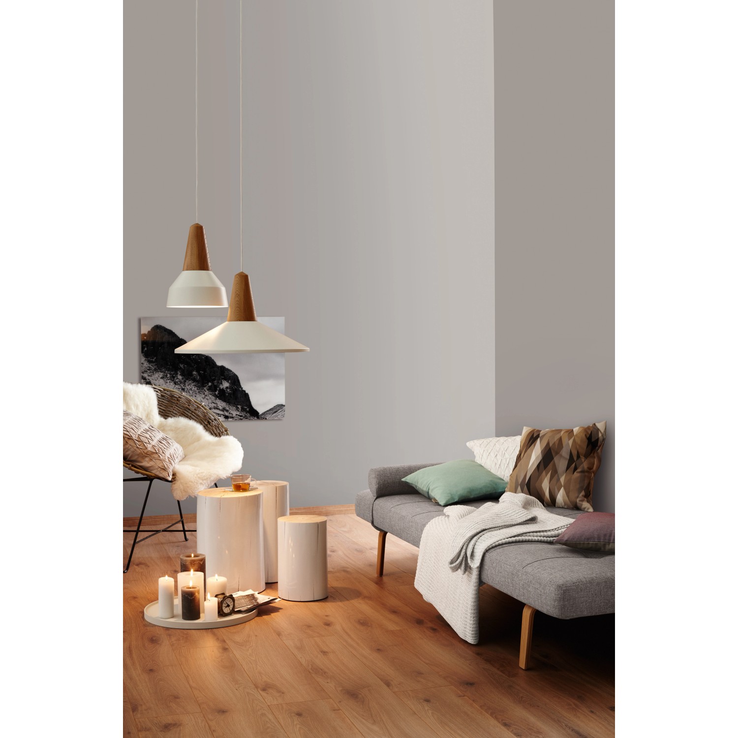 Wohnraum in Basaltgrau mit Schöner Wohnen Wandfarbe My Colour, matt, 5l.